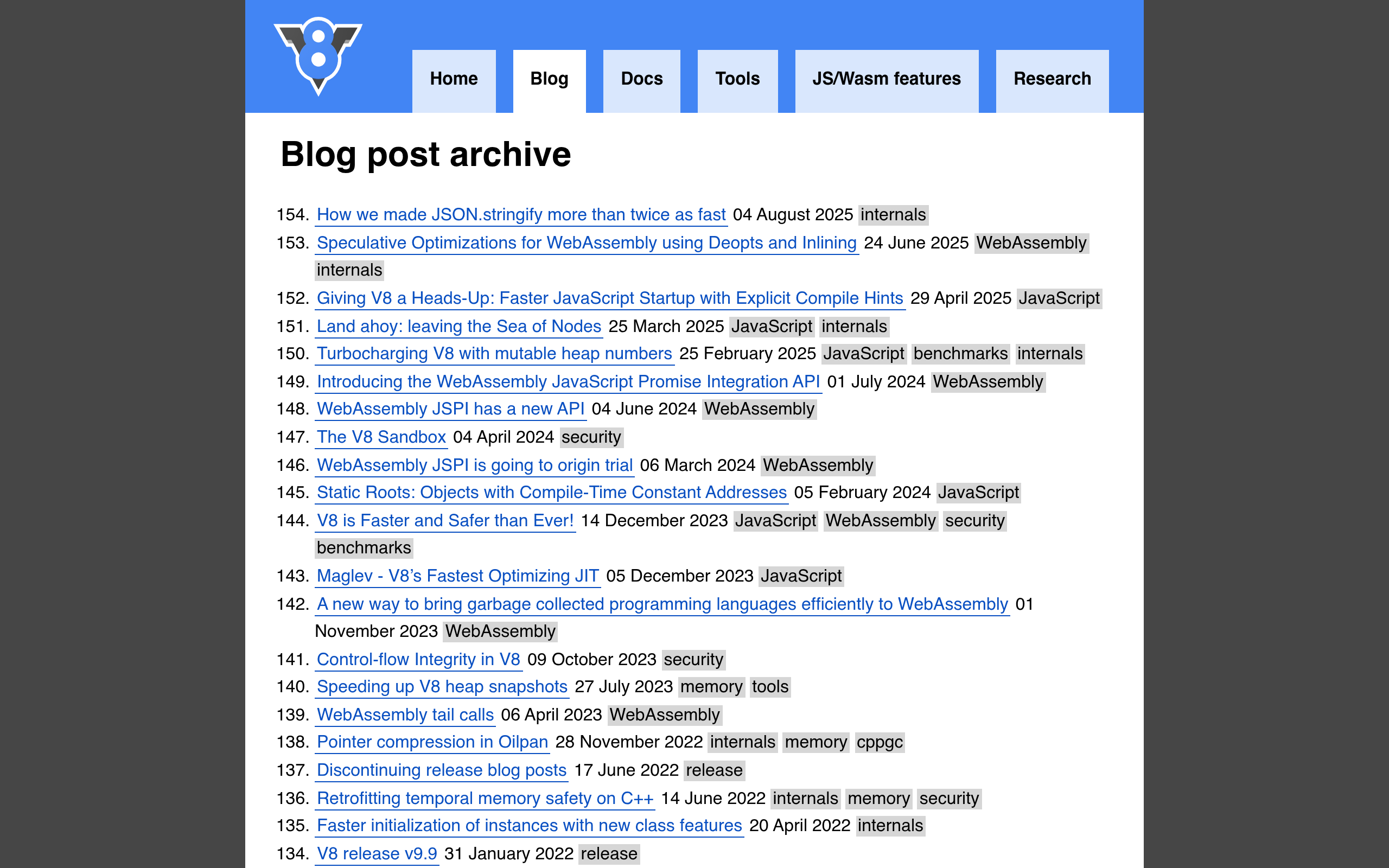 V8 引擎博客
