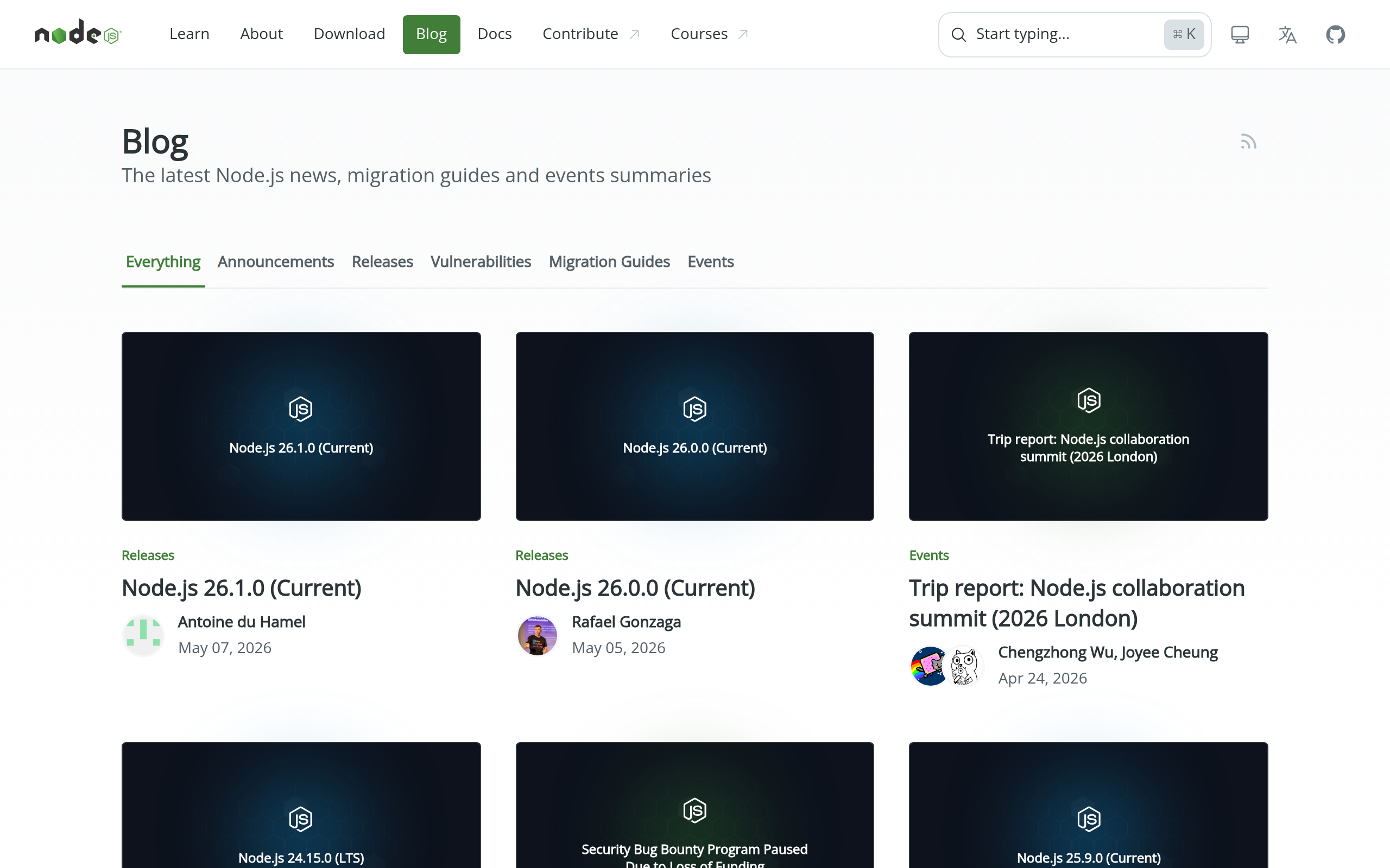 Node.js 官方博客